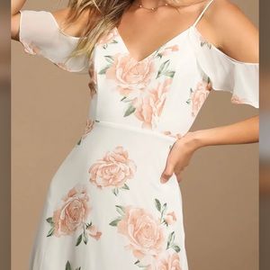 Take You There Ivory Floral Print Maxi Dress